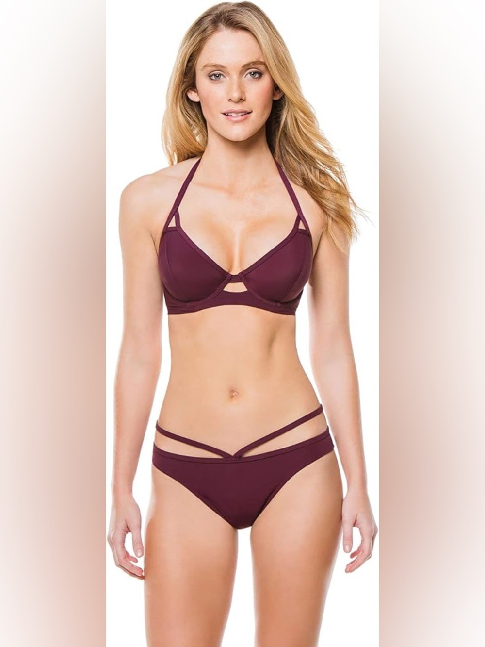 Plum Strappy Women's Bikini Bottoms